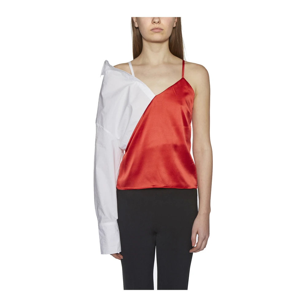 Andrea Ya aqov Katoen en Zijde Monomanie Shirt Multicolor Dames