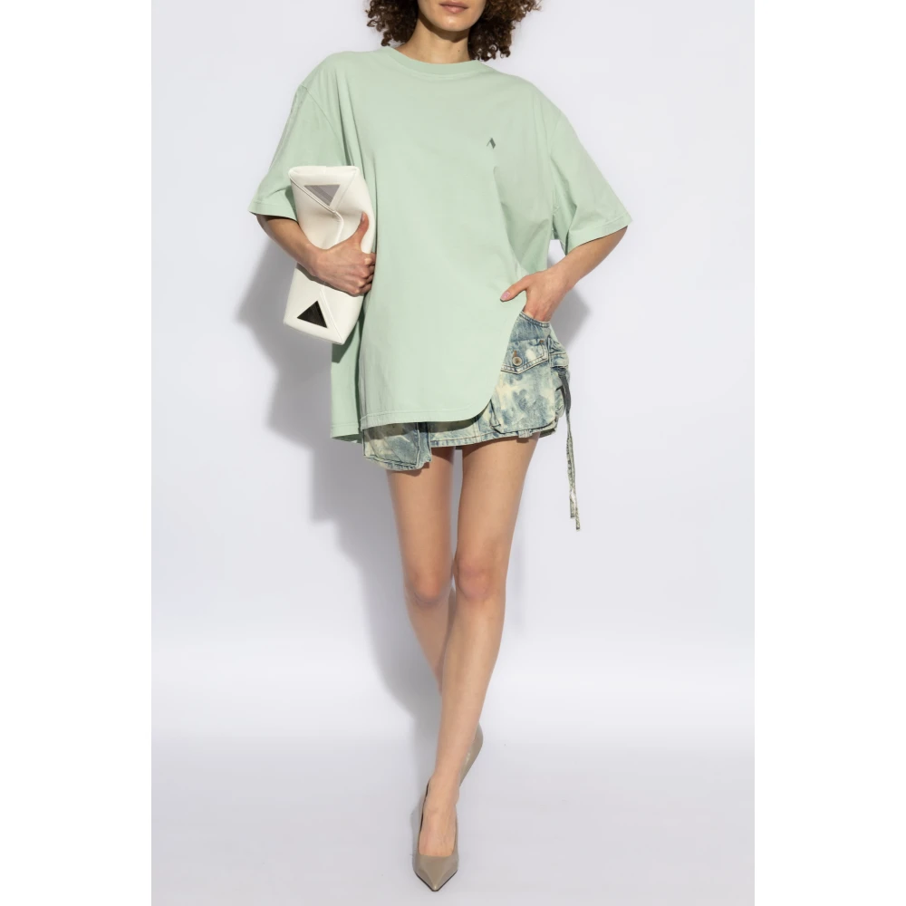 The Attico T-shirt met logo Green Dames