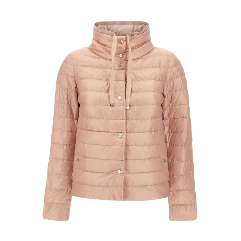 Herno Women's Pink Down Jackets, M, Reversible Down Jacket