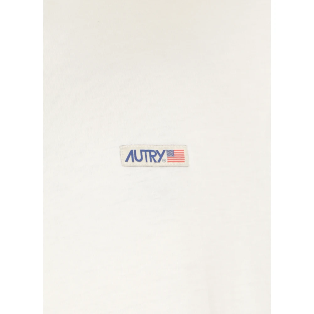 Autry Katoenen T-shirt met Logo Label White Heren
