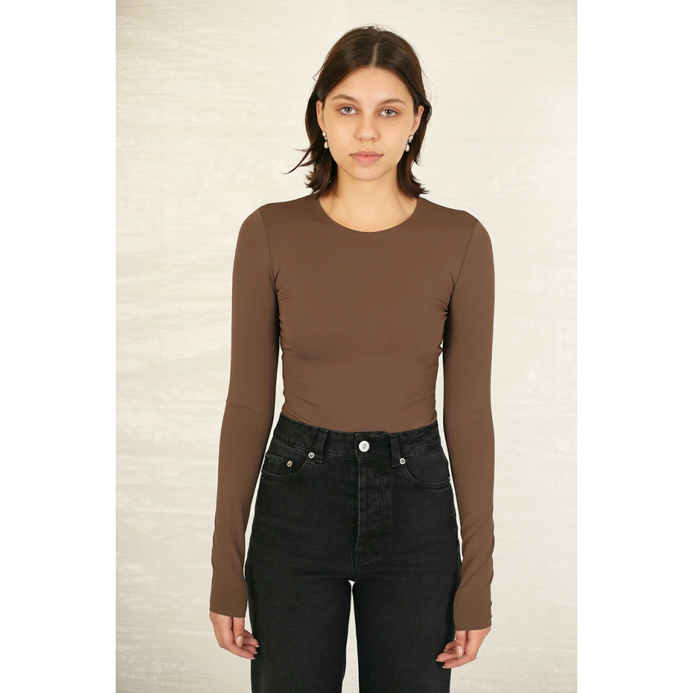 Maison Margiela Tobacco Longsleeve Bodysuit Brown Dames