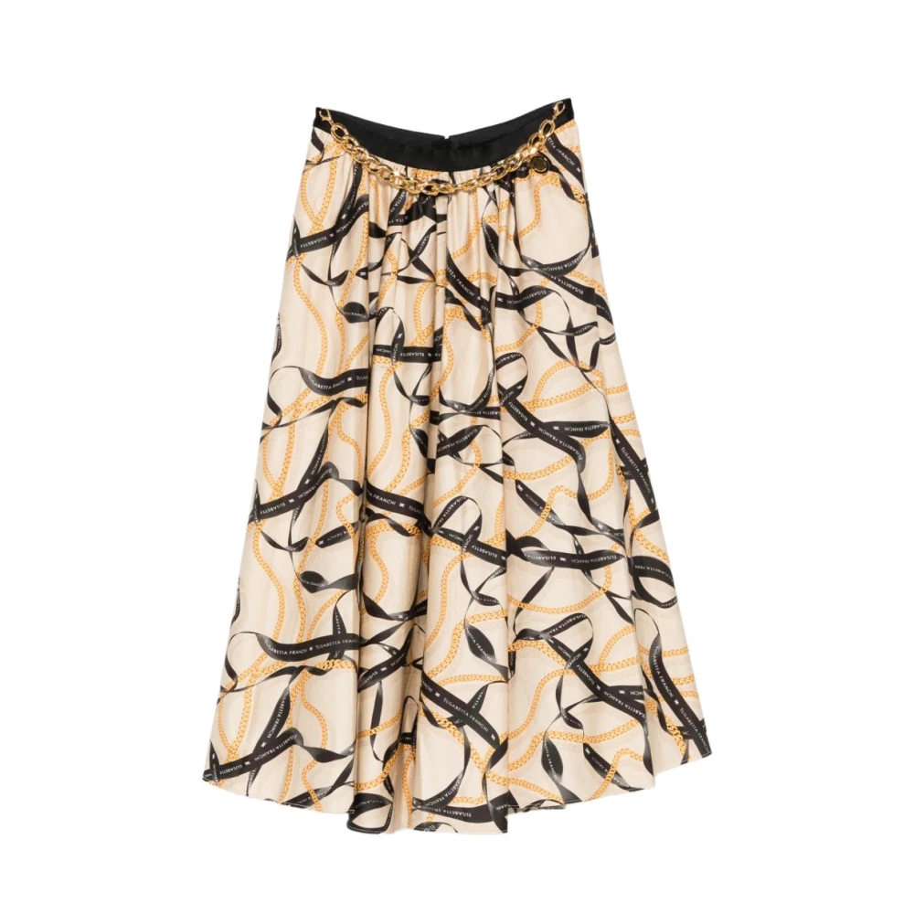 Elisabetta Franchi Women's Beige Midi Skirt - Midi Skirts - Xl - Skirts