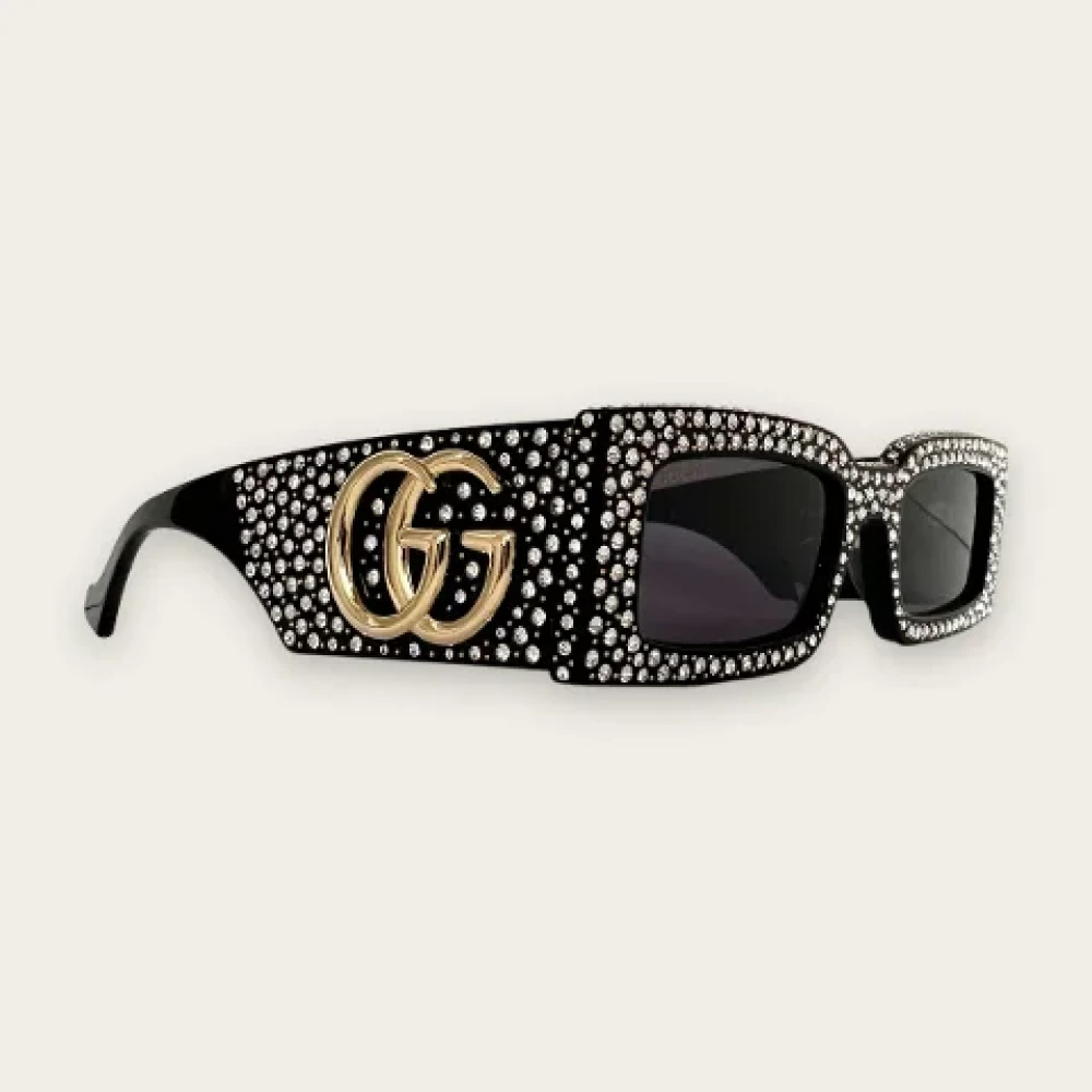 Gucci Vintage Pre-owned Acetate sunglasses Black Dames