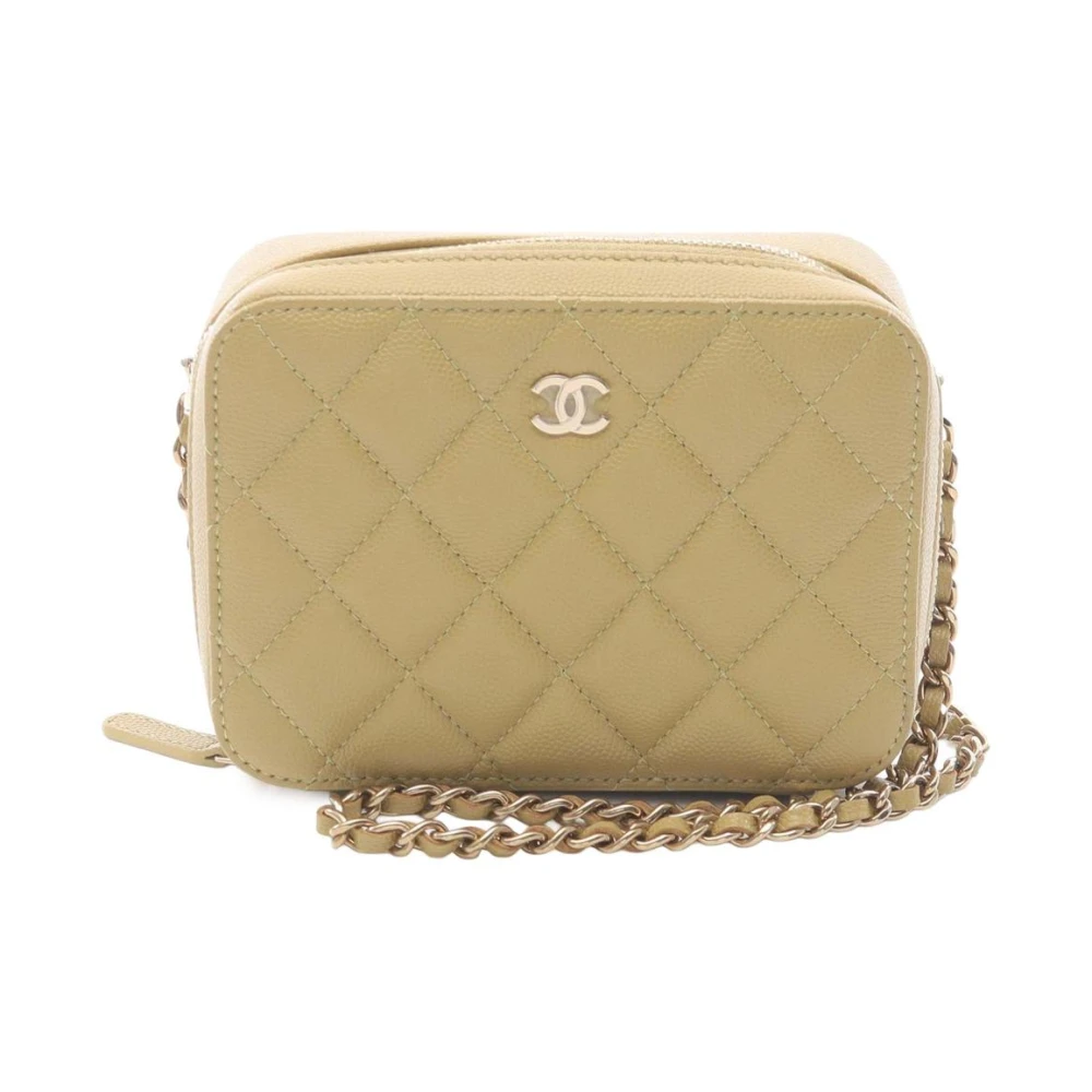 Chanel Vintage Women's Brown Pre-Owned Quilted Lambskin Camera Bag