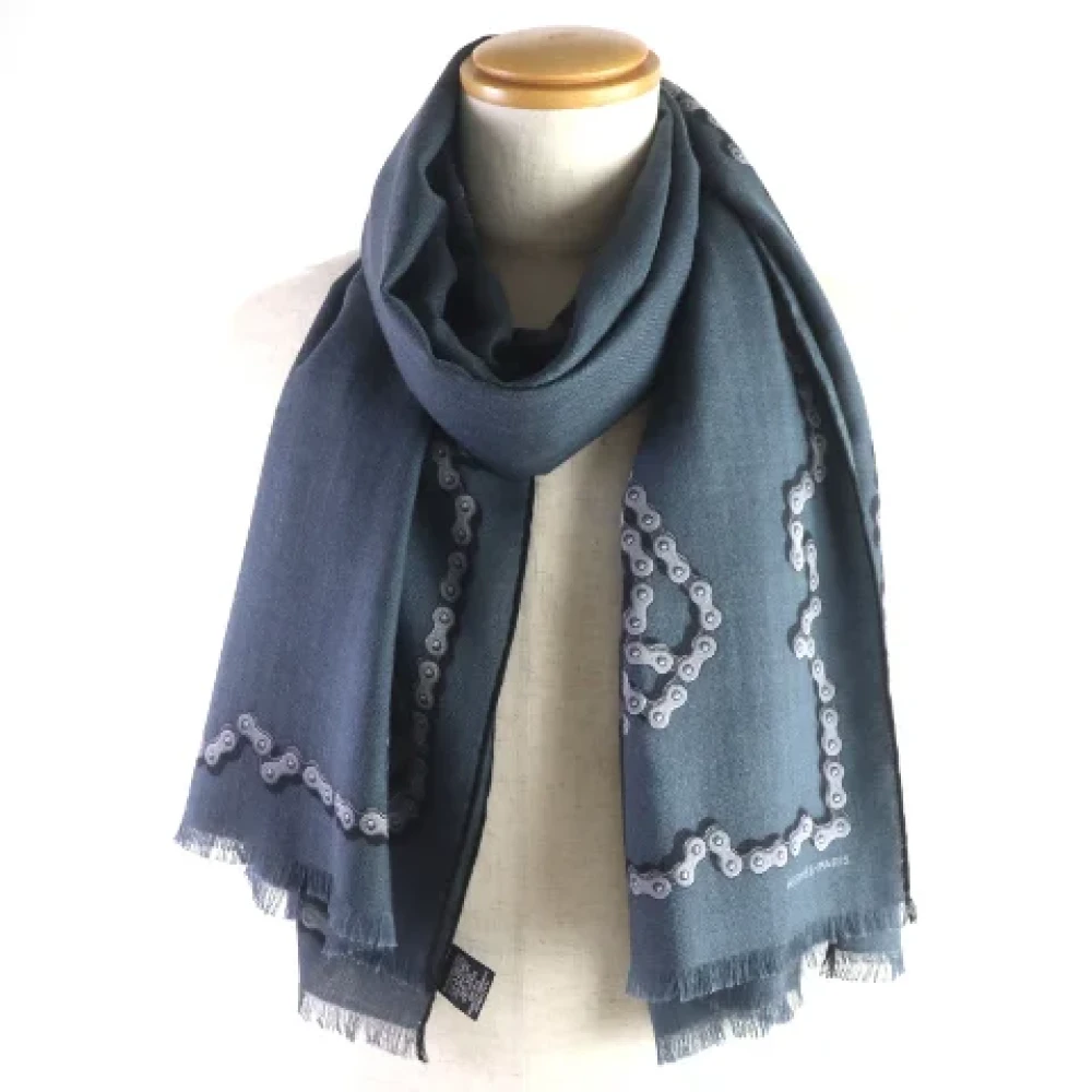 Hermès Vintage Pre-owned Silk scarves Blue Heren