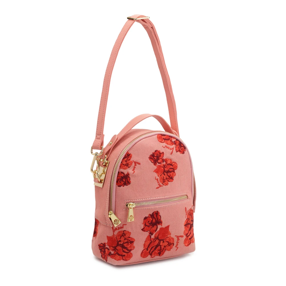 Kazar Roze bloemenstof 2-in-1 rugzak Multicolor Dames