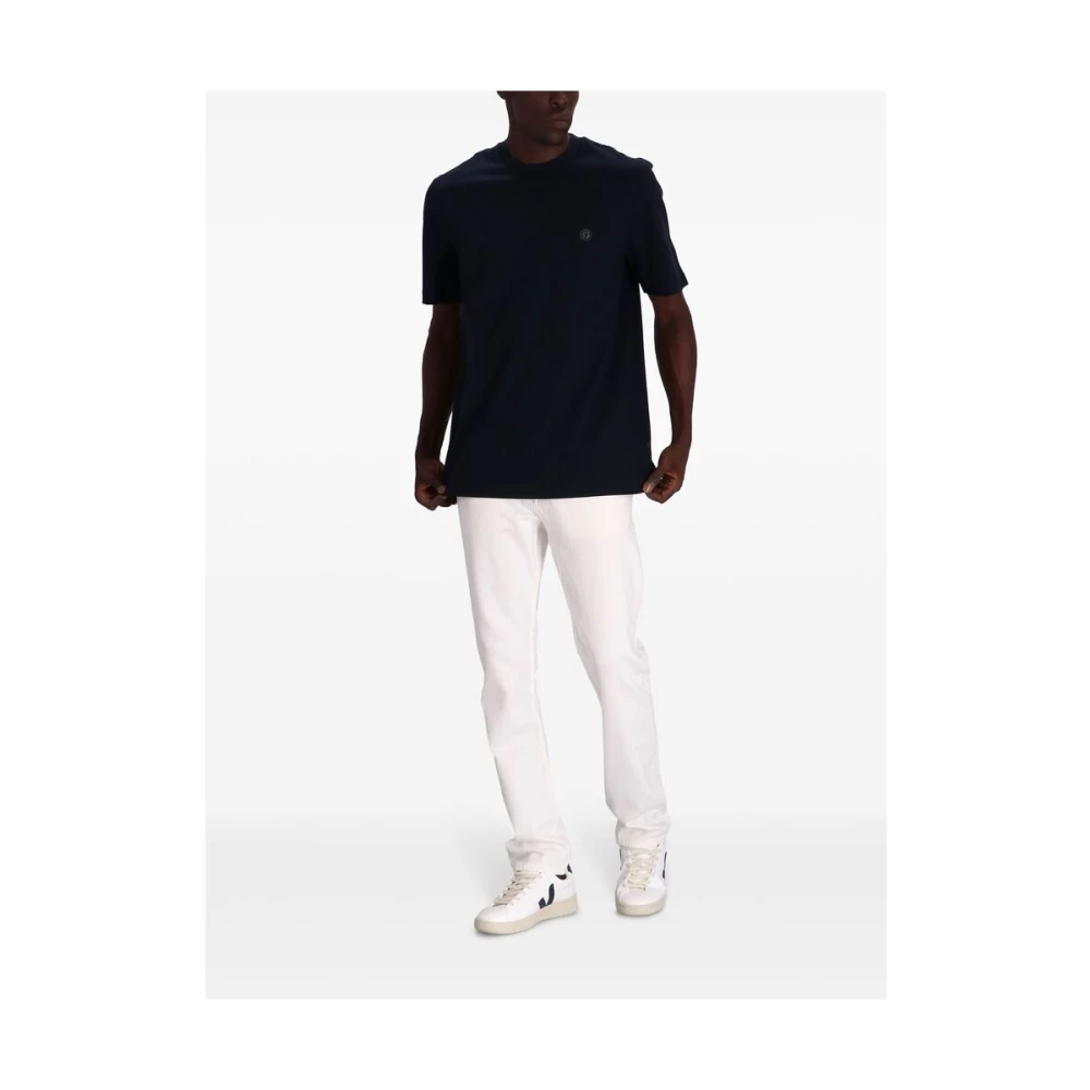 Hugo Boss Navy Blue Logo Detail T-shirt Blue Heren