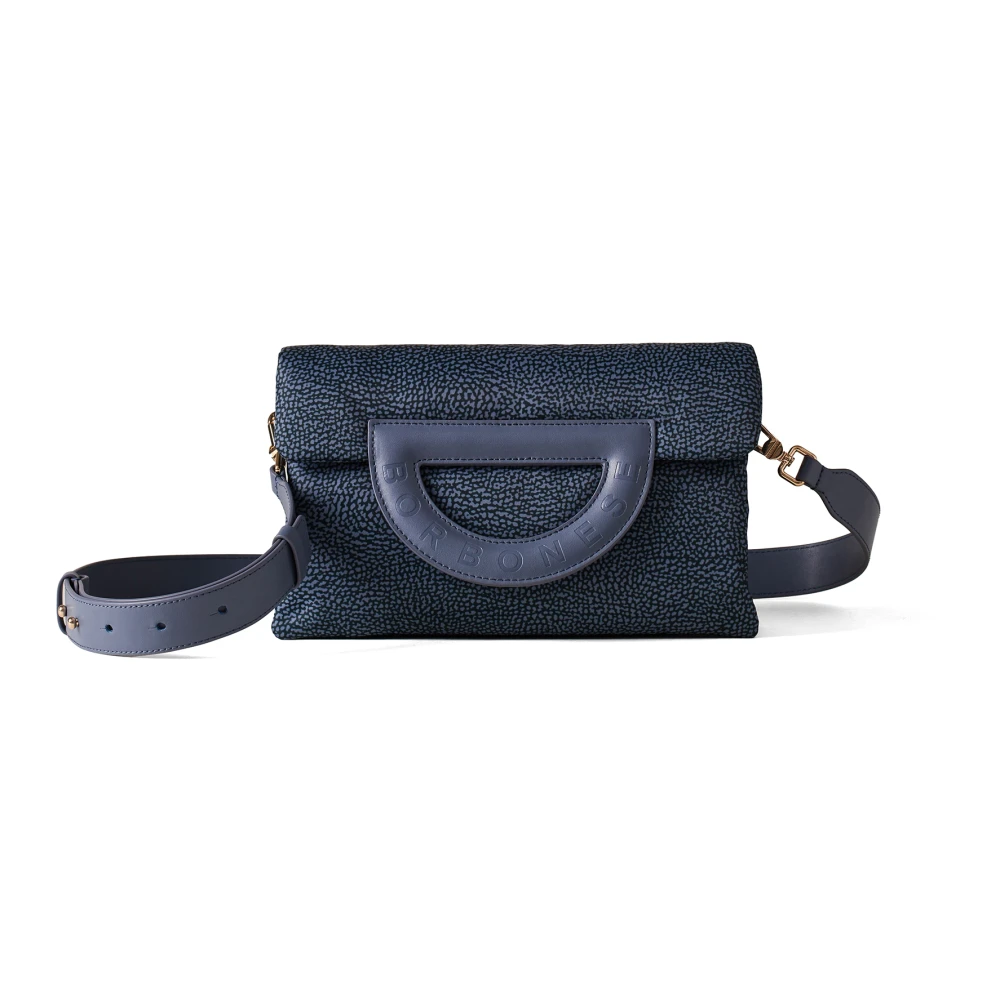 Borbonese Elegante Bouche Denim Schoudertas Blue Dames