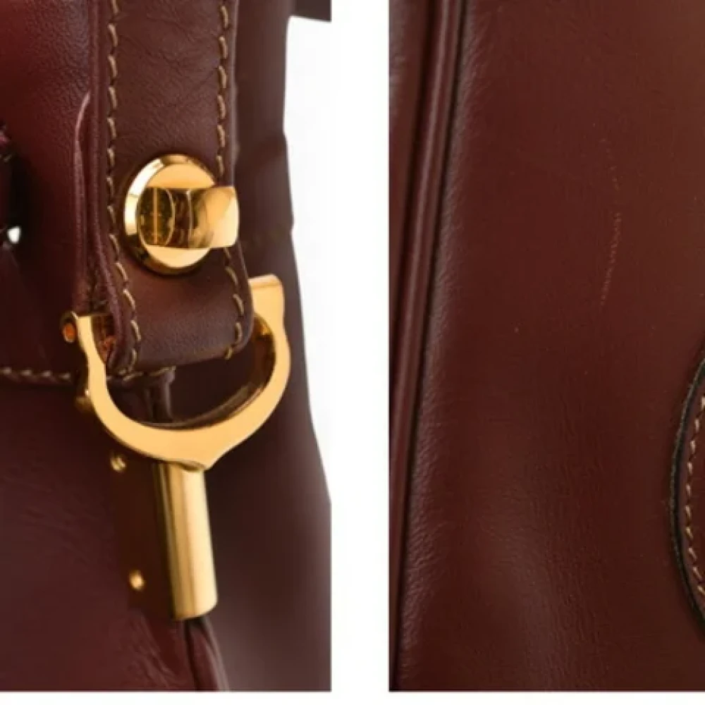 Cartier Vintage Pre-owned Leather shoulder-bags Red Dames