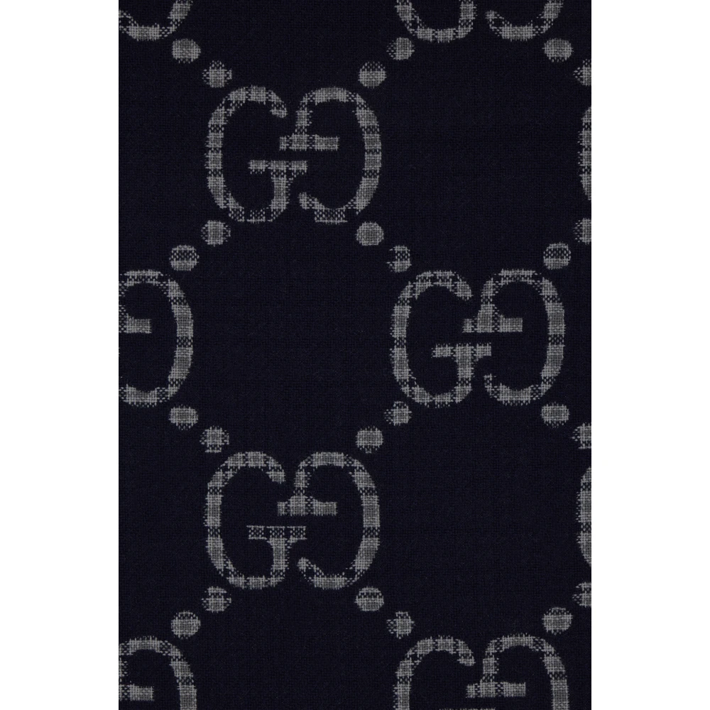 Gucci Check GG wollen sjaal Blue Heren