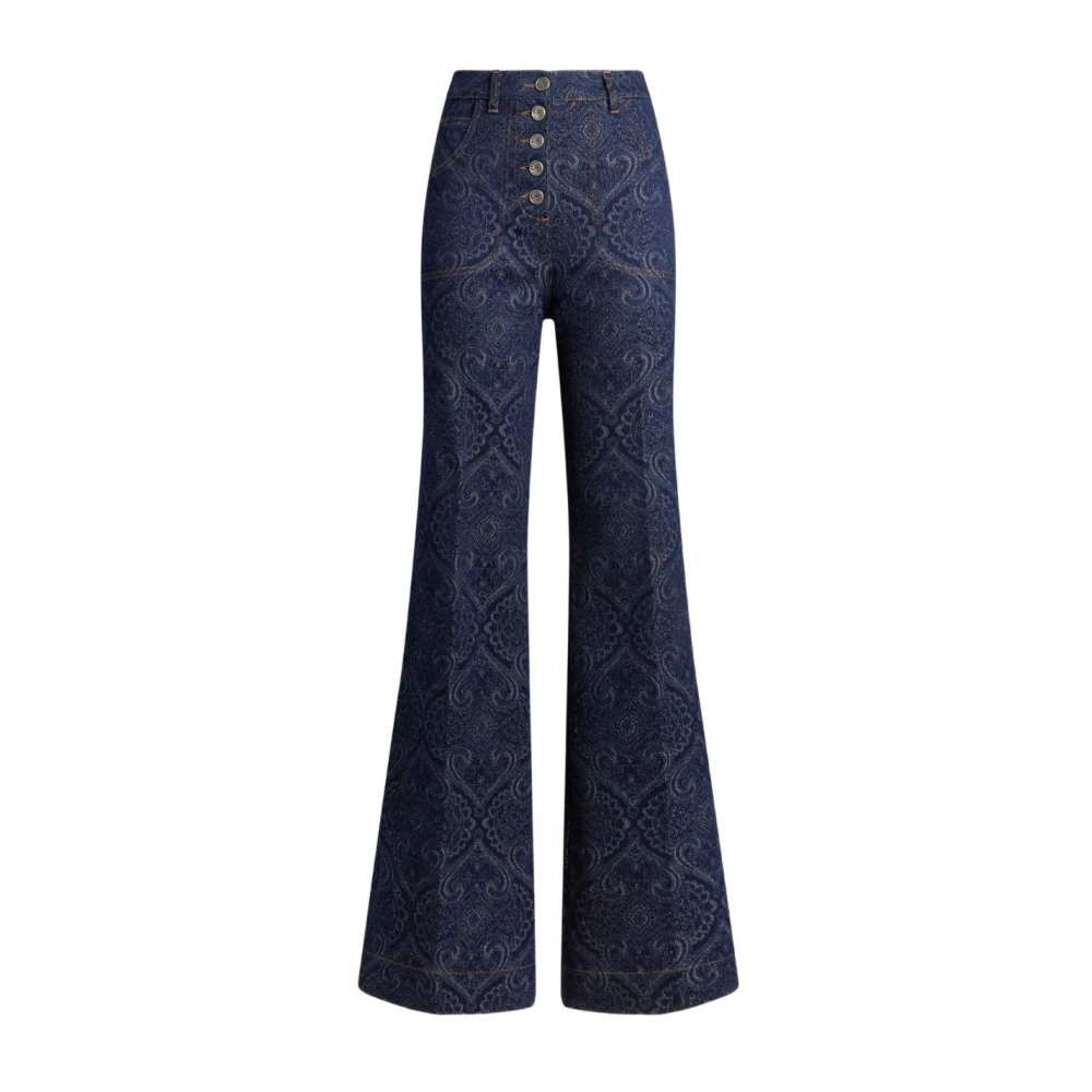 Etro Donna Blu Jacquard Jeans