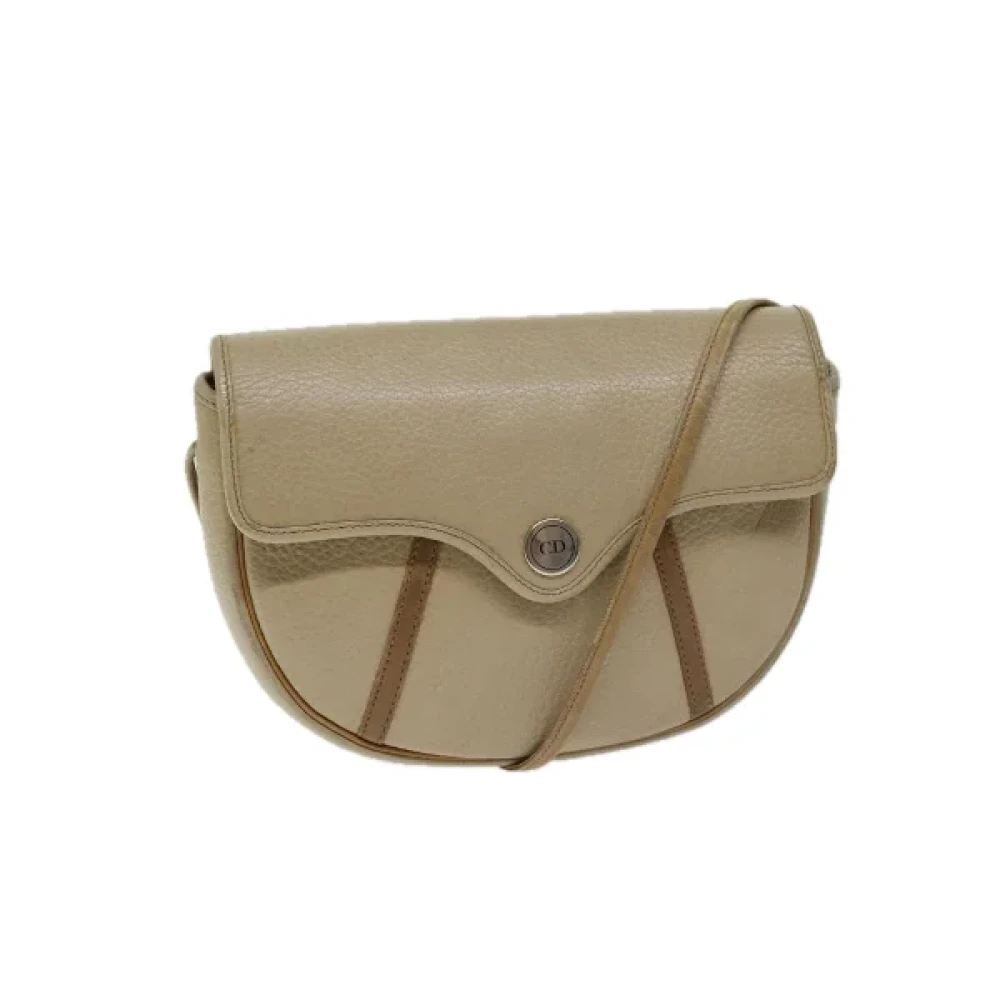Dior Vintage Pre-owned Leather dior-bags Beige Dames
