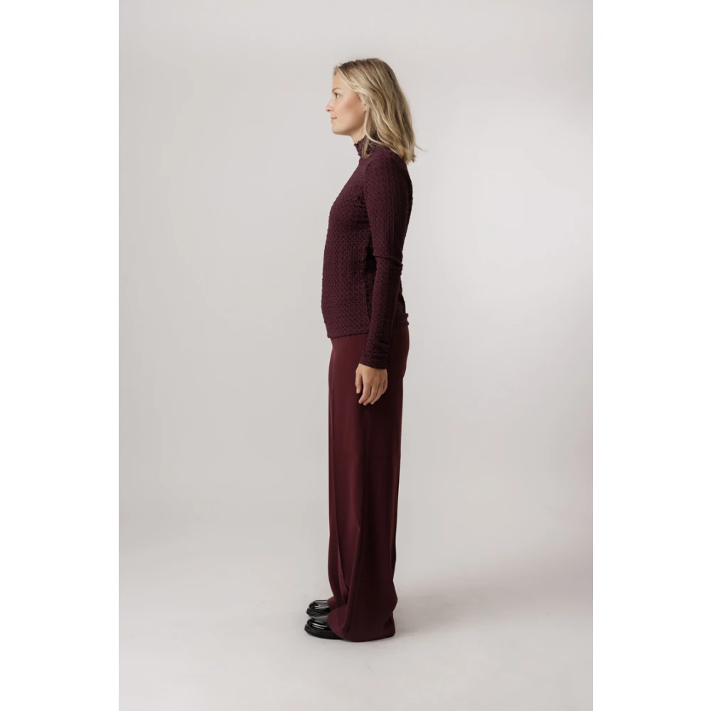 Dante 6 Lucas Wide Leg Broek Wineberry Mauve Red Dames