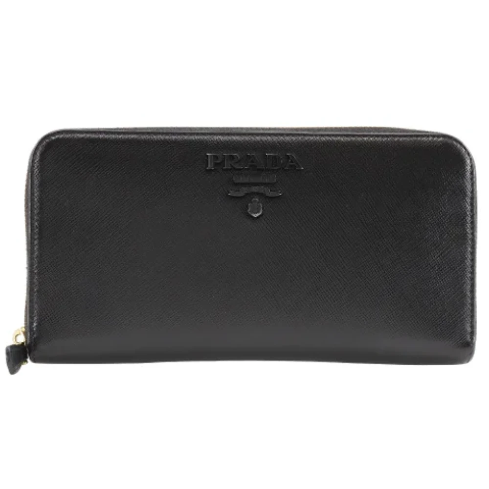 Prada Vintage Pre-owned Leather wallets Black Dames