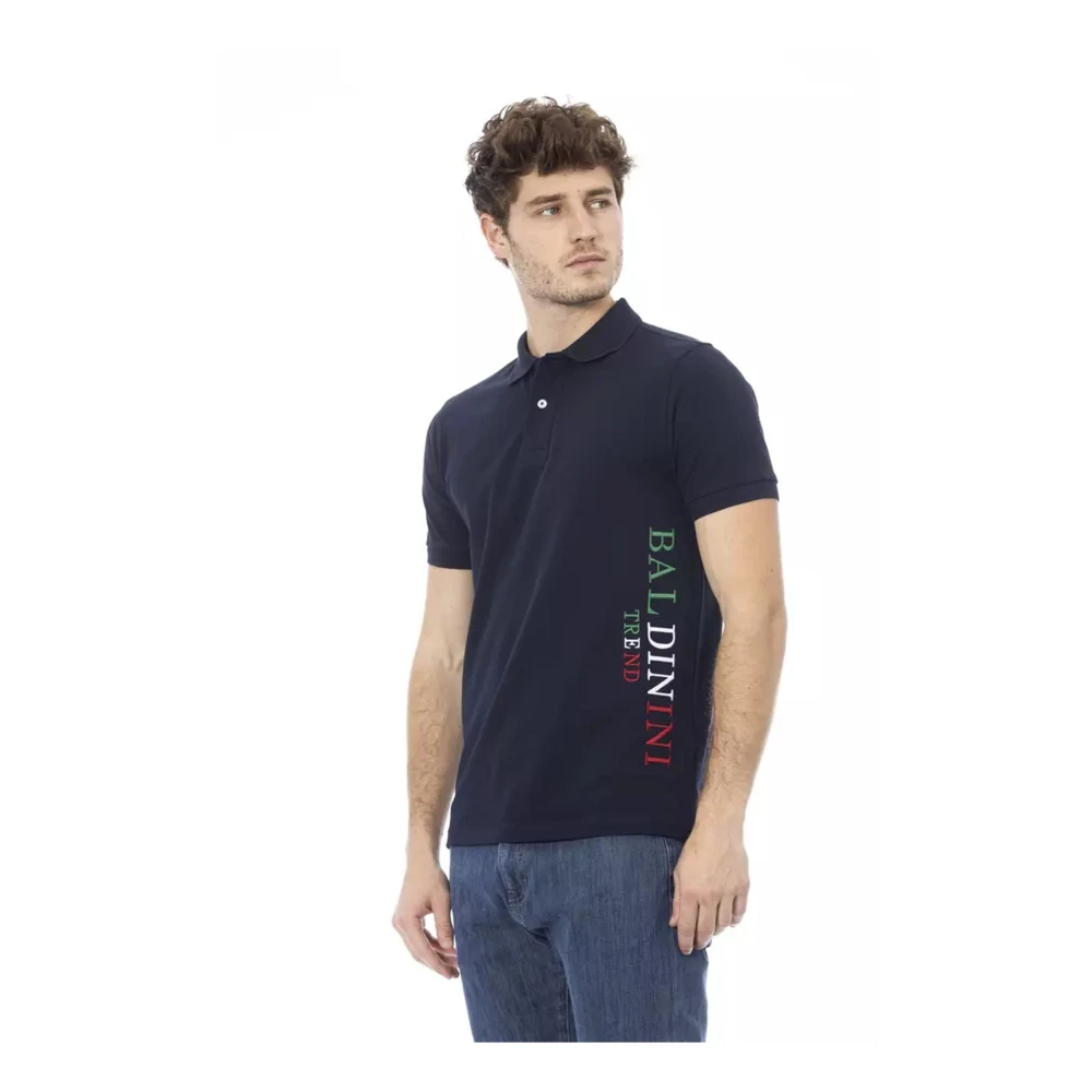 Baldinini Blauw poloshirt met borduursel aan de voorkant Blue Heren