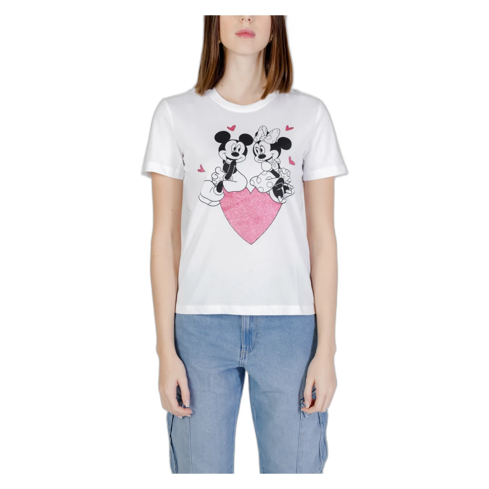 Only Mickey Valentine T-Shirt Collectie White Dames