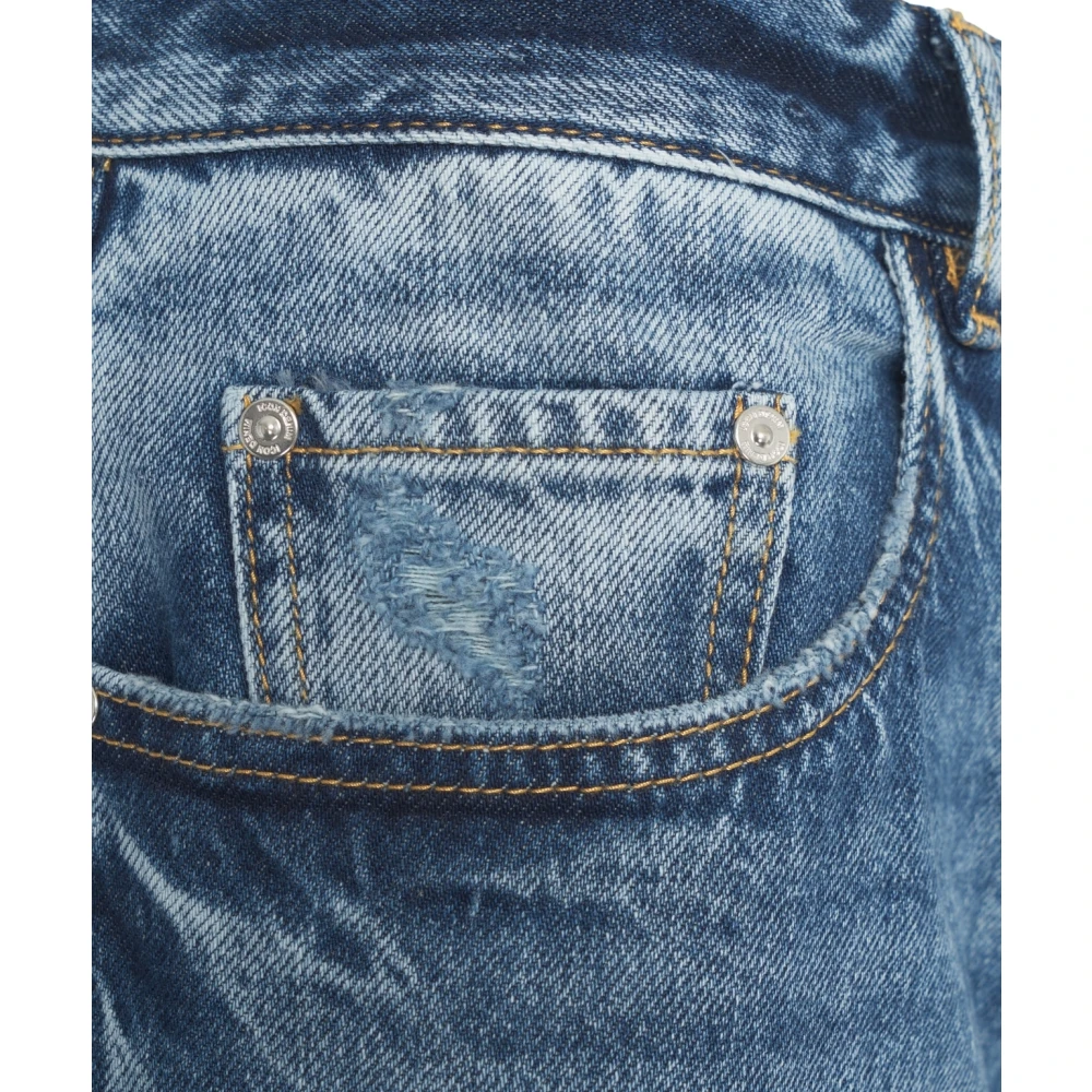 Icon Denim Blauwe Distressed Wide Leg Jeans Blue Heren