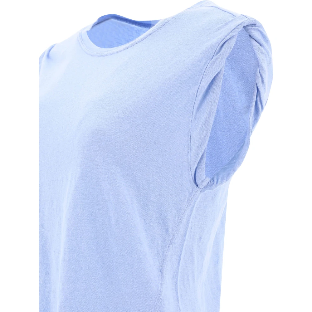 Frame Organisch Linnen Muscle T-Shirt Blue Dames