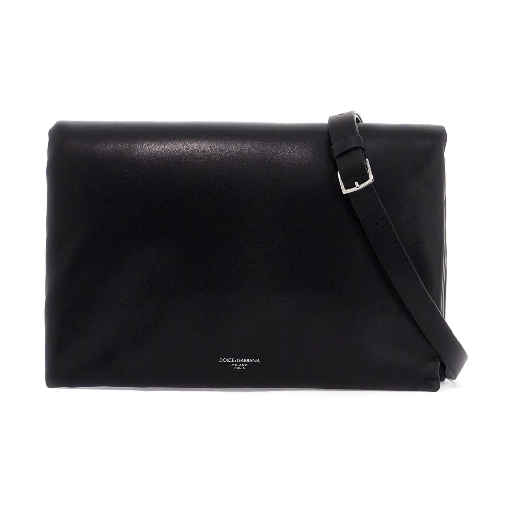 Dolce & Gabbana Nappa Leren Schoudertas Black Heren