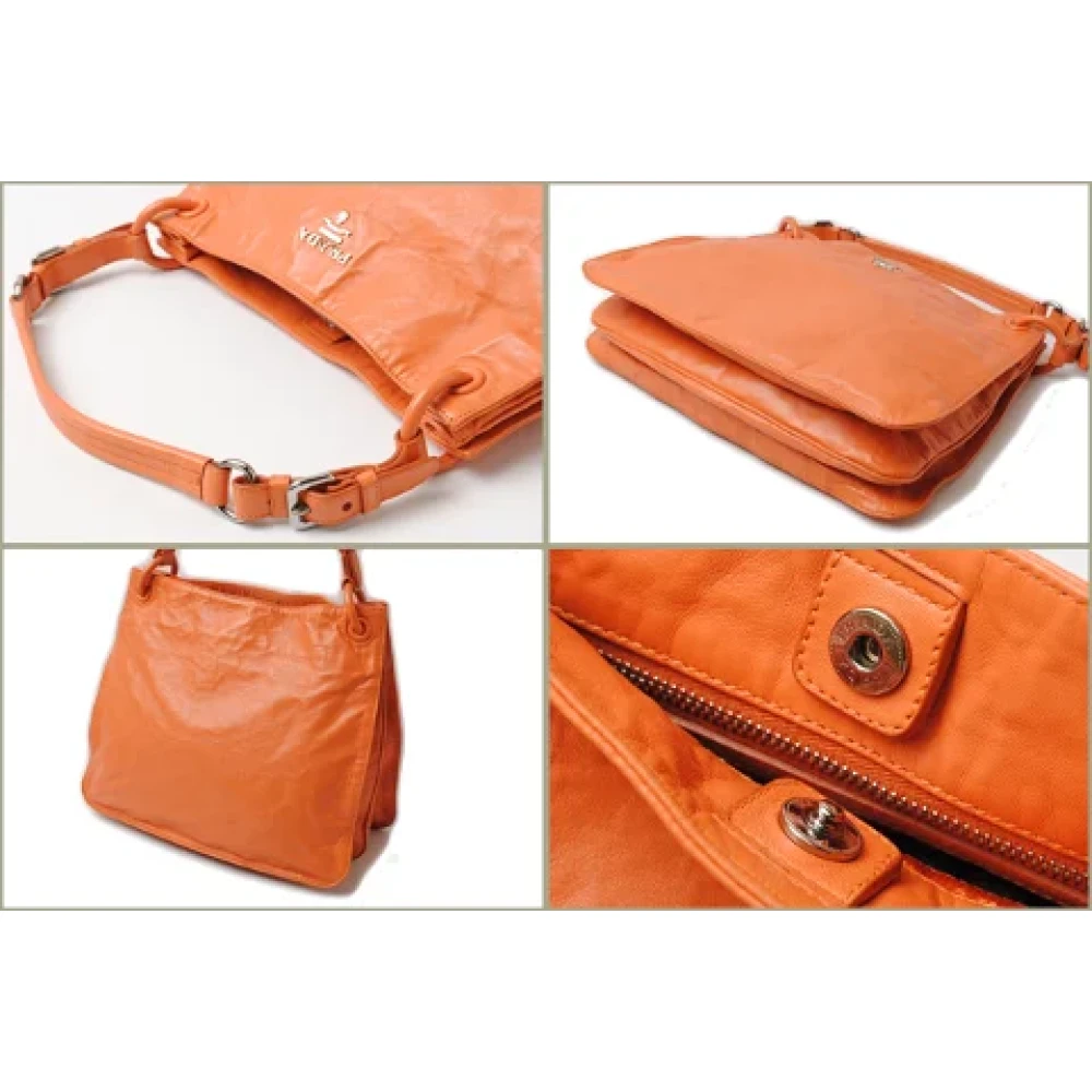 Prada Vintage Pre-owned Leather totes Orange Dames