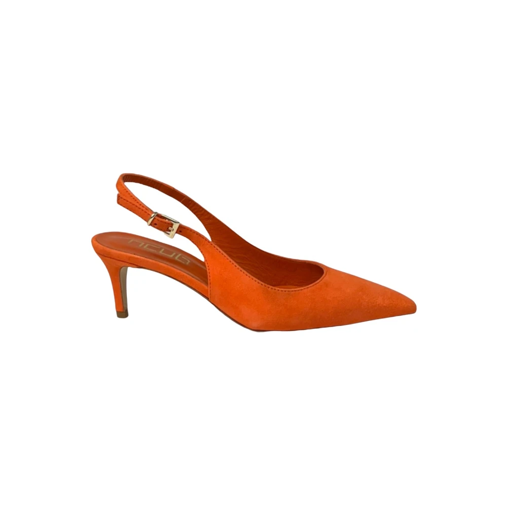 Ncub Högklackade Pumps Decollete Skor Orange, Dam