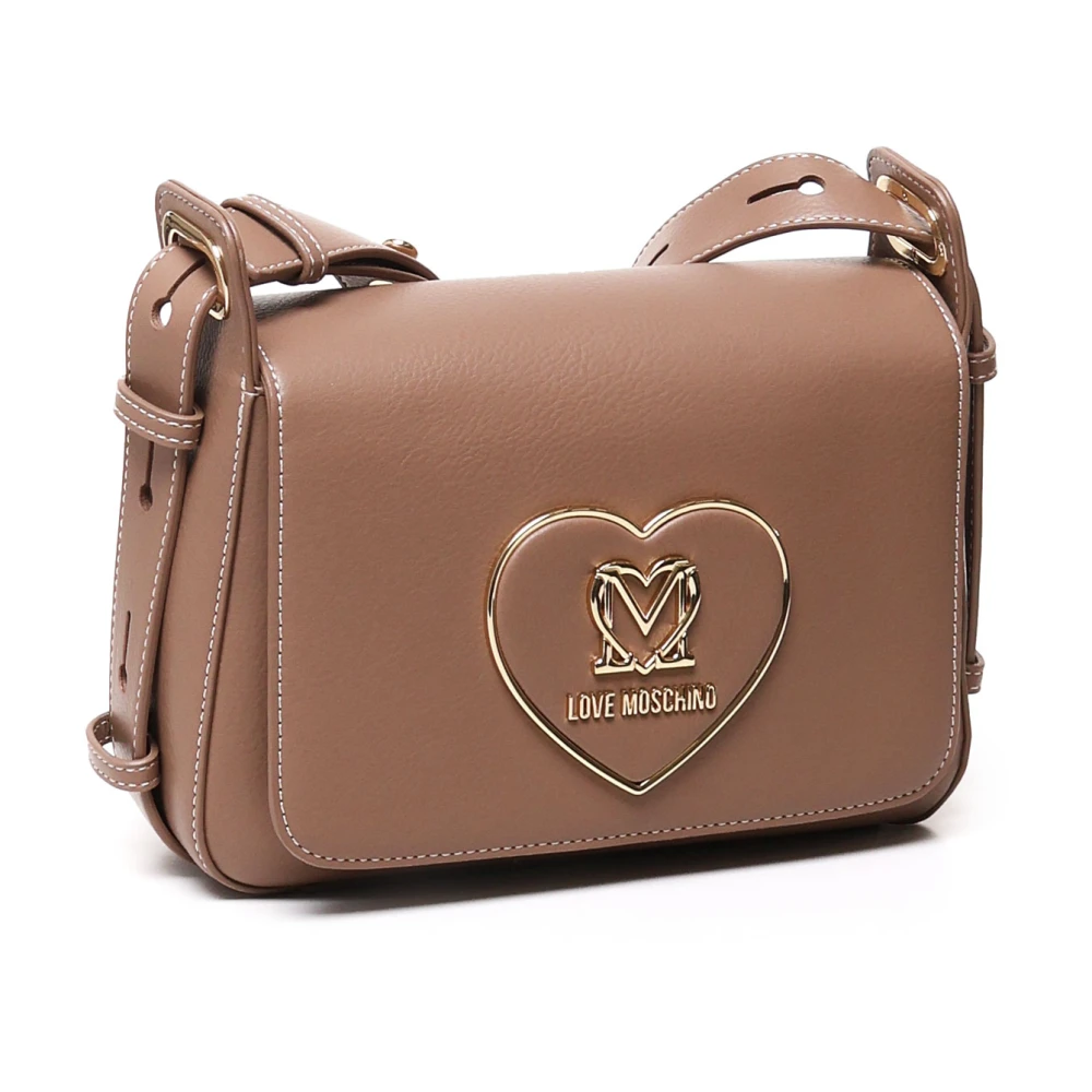 Love Moschino Beige Schoudertas Flap Sluiting Beige Dames