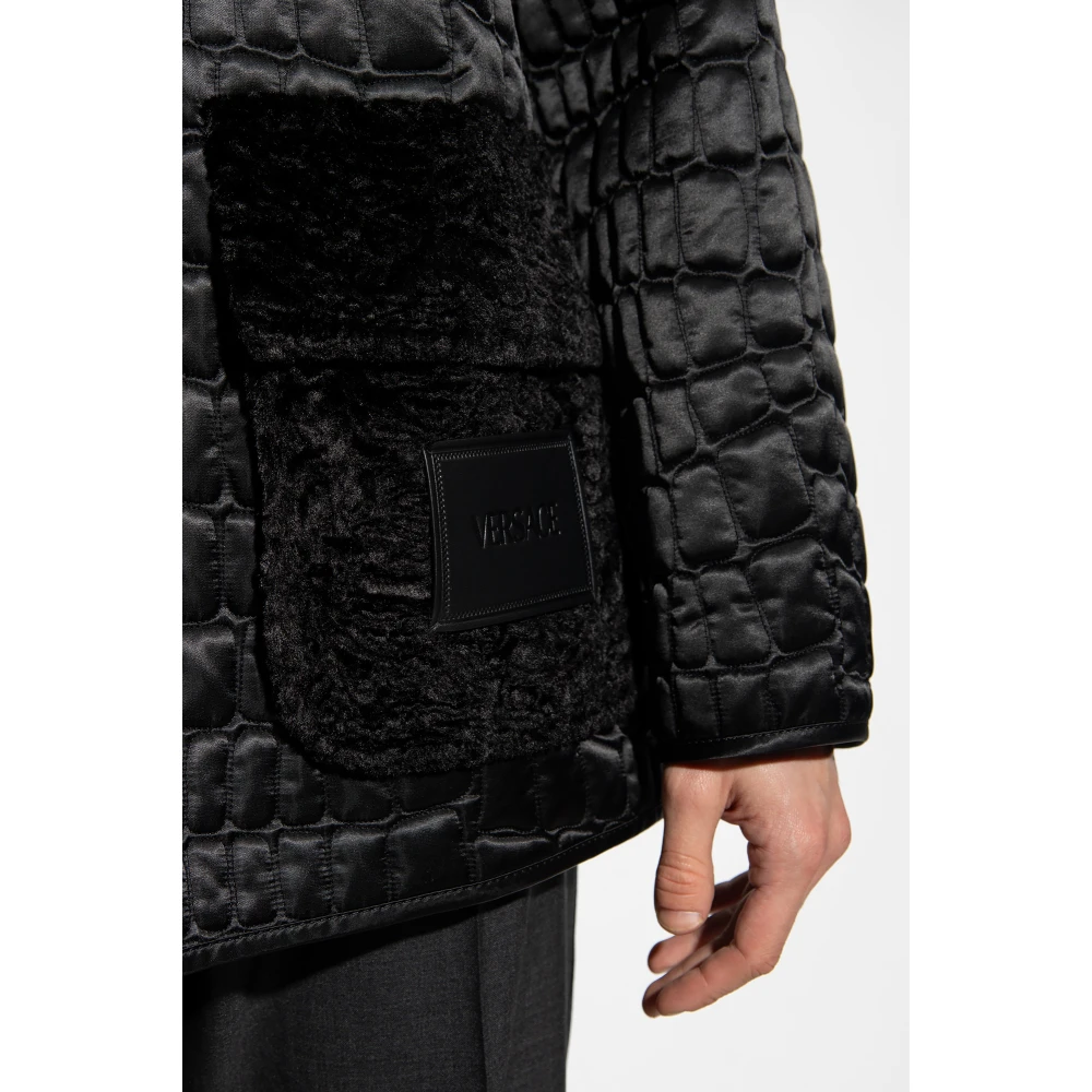 Versace Gewatteerde jas Black Heren