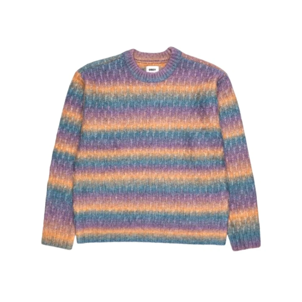 Obey Gradient Gebreide Crew Sweater Multicolor Dames