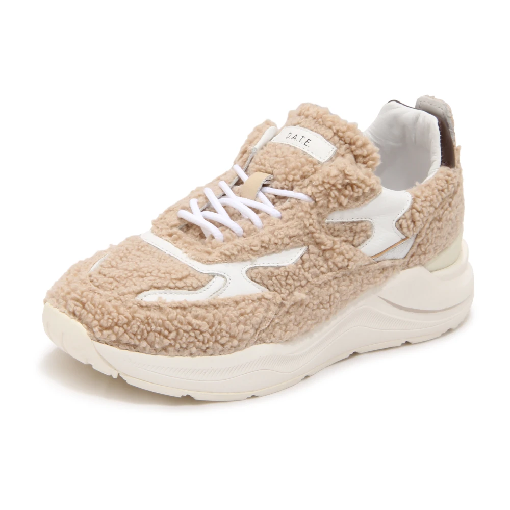 D.a.t.e. Women's Beige Fuga Teddy Trainers - Sneakers - 7 Uk - Shoes