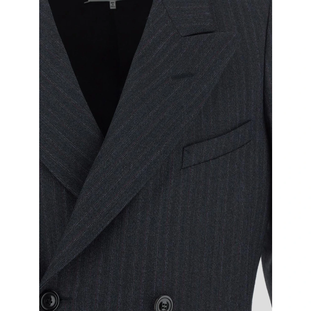 Maison Margiela Wollen Double Breasted Jas Gray Heren