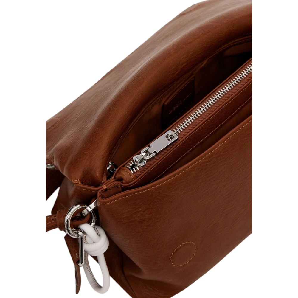 Desigual Bruine Schoudertas met Rits Vrouwen Herfst Winter Brown Dames