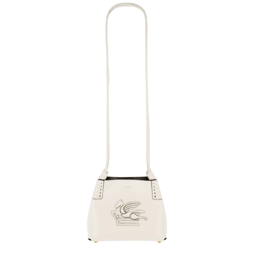 ETRO Mini Leren Winkelmandje met Pegaso White Dames