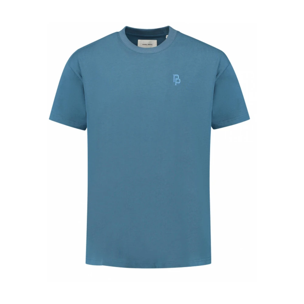 Pure Path Ronde hals SS T-shirt Loose Fit Blue Heren