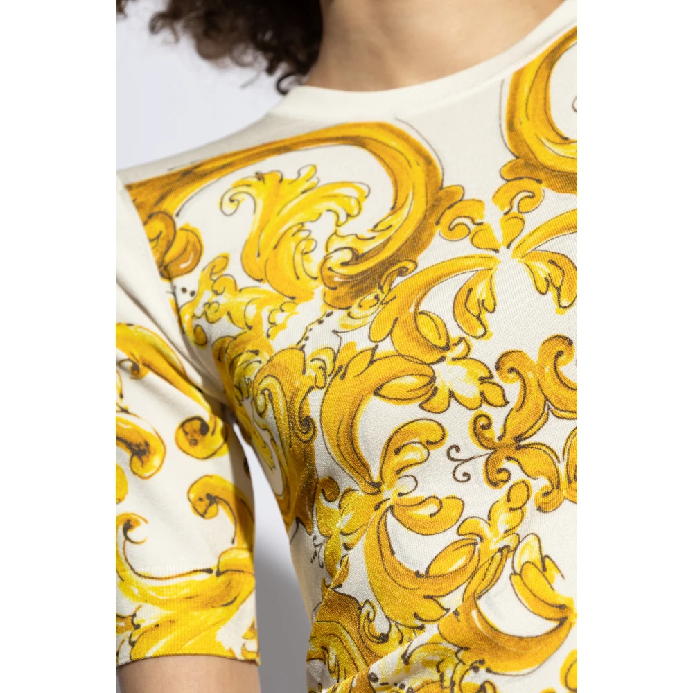 Dolce & Gabbana Top met 'Majolica' print Yellow Dames