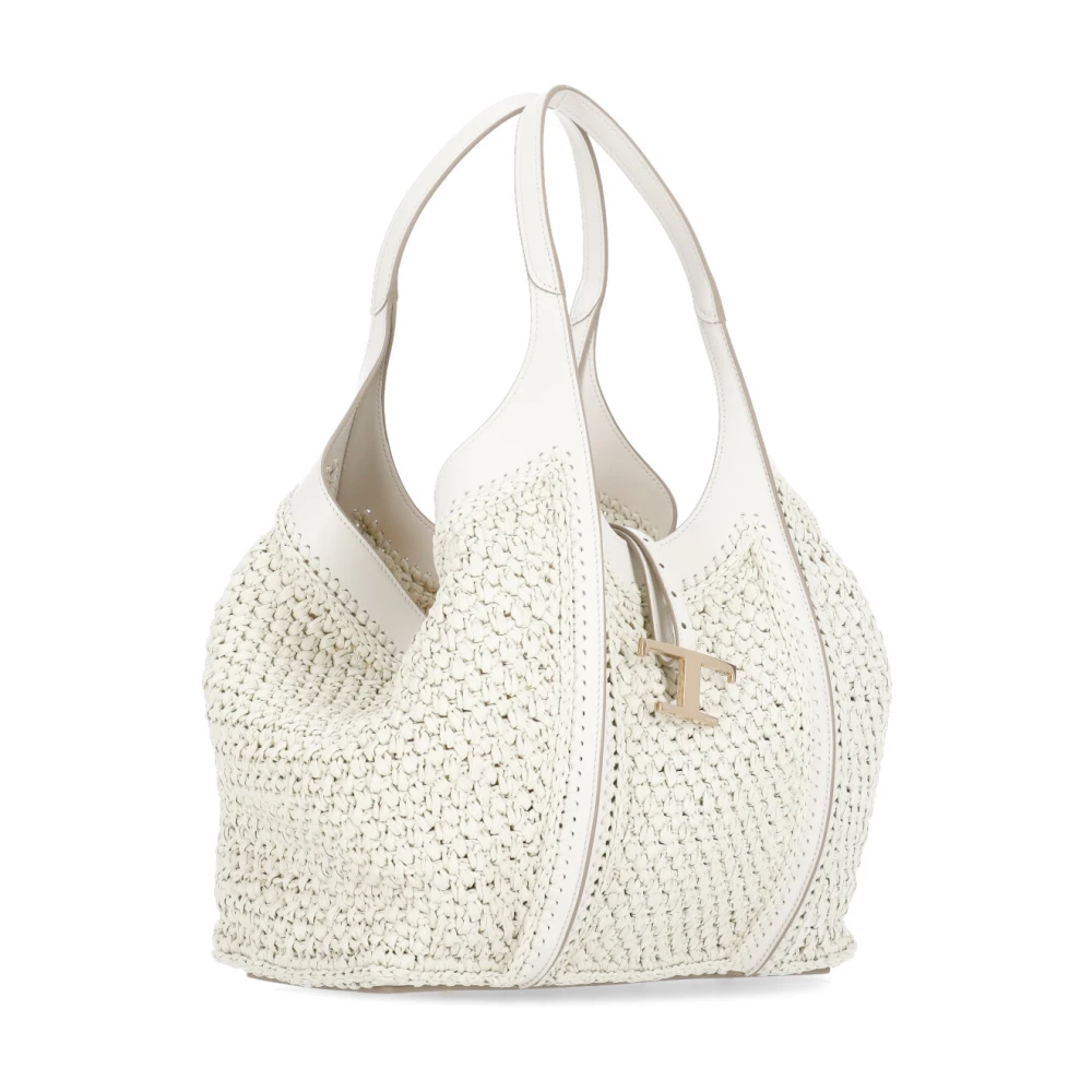 TOD'S Raffia Winkelmandje met Pochette Beige Dames