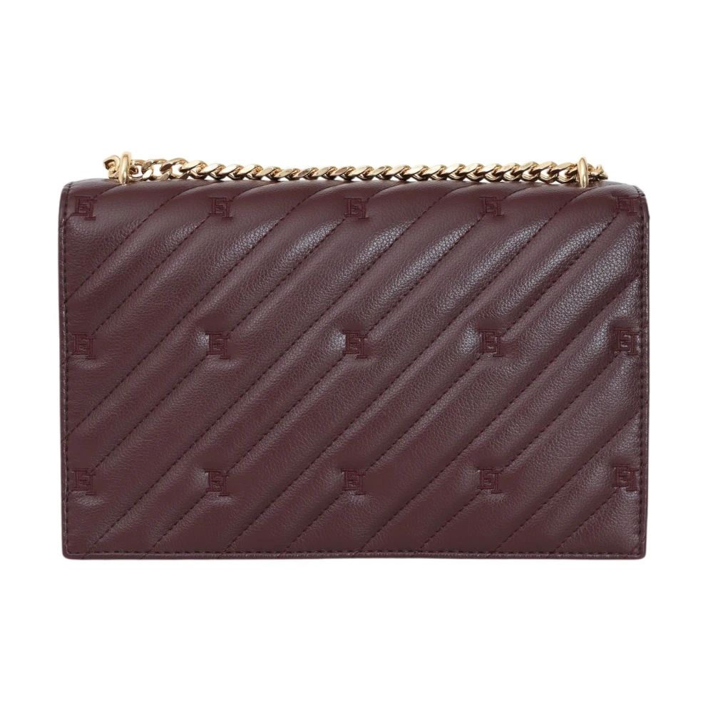 Elisabetta Franchi Bordeaux Schoudertas Gewatteerde Collectie Brown Dames