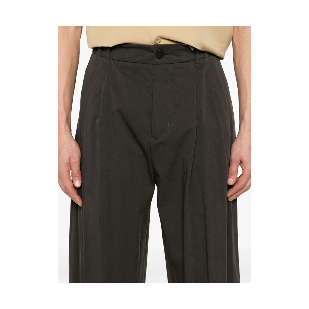 Studio Nicholson Donkergrijze Broek met Zakken en Knopen Gray Heren