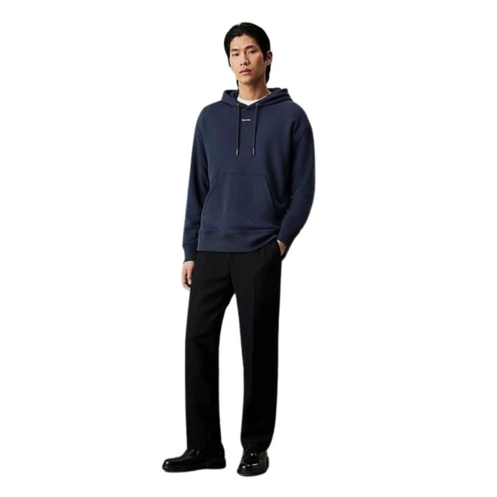 Calvin Klein Blauwe Hoodie Sweatshirt Modern Innovatief Blue Heren