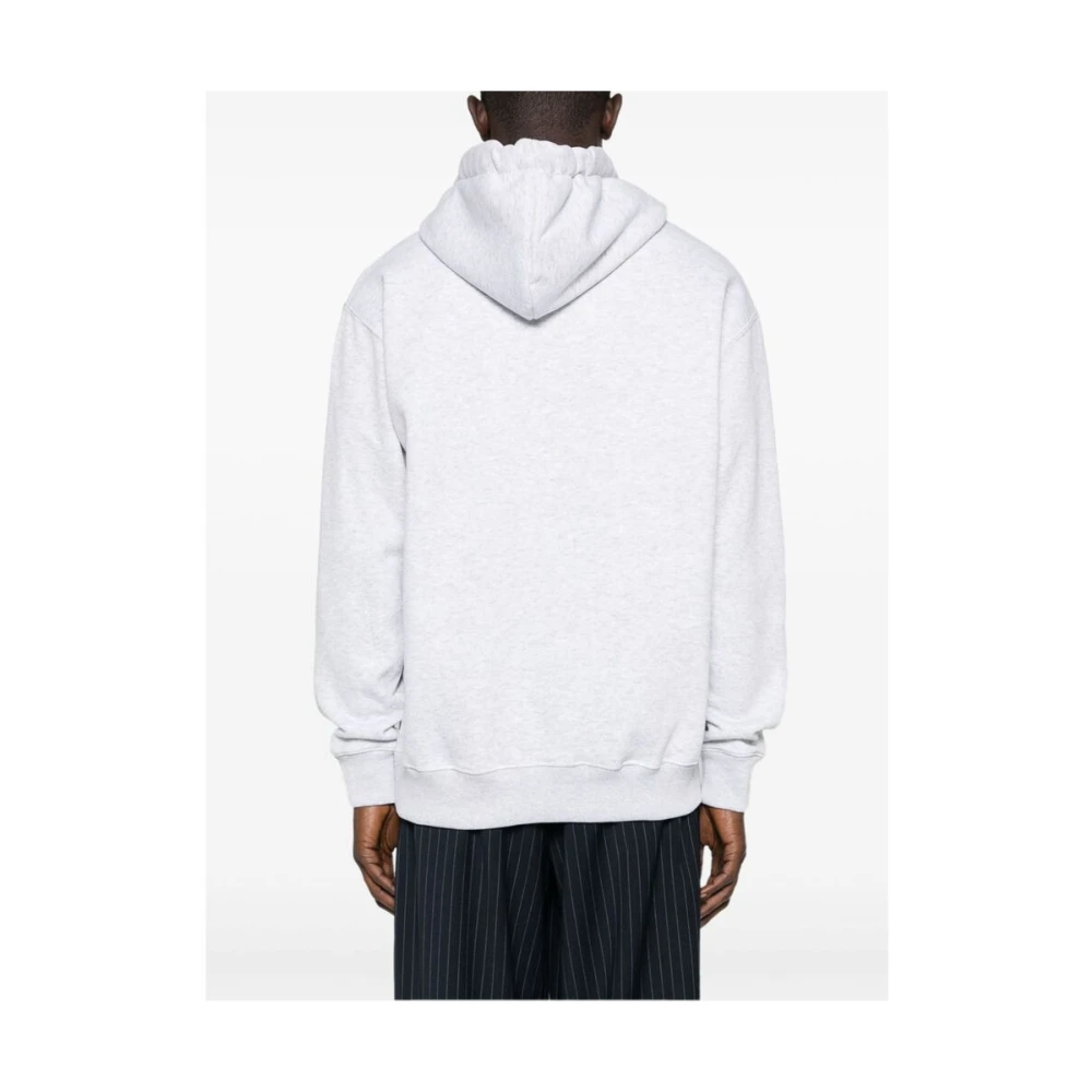 Family First Gezellige Grijze Hoodie met Geborduurd Logo Gray Heren