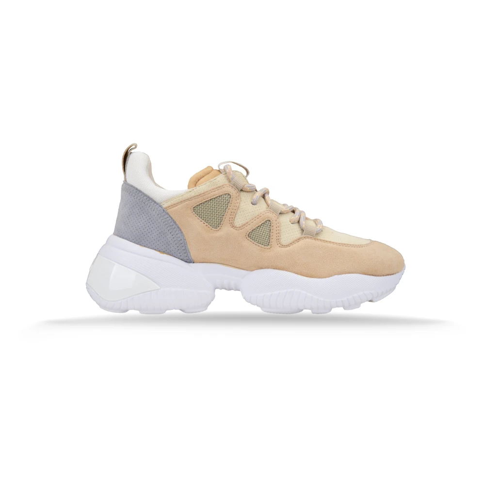 Hogan Sneakers van suède met veters Dames Schoenen Beige