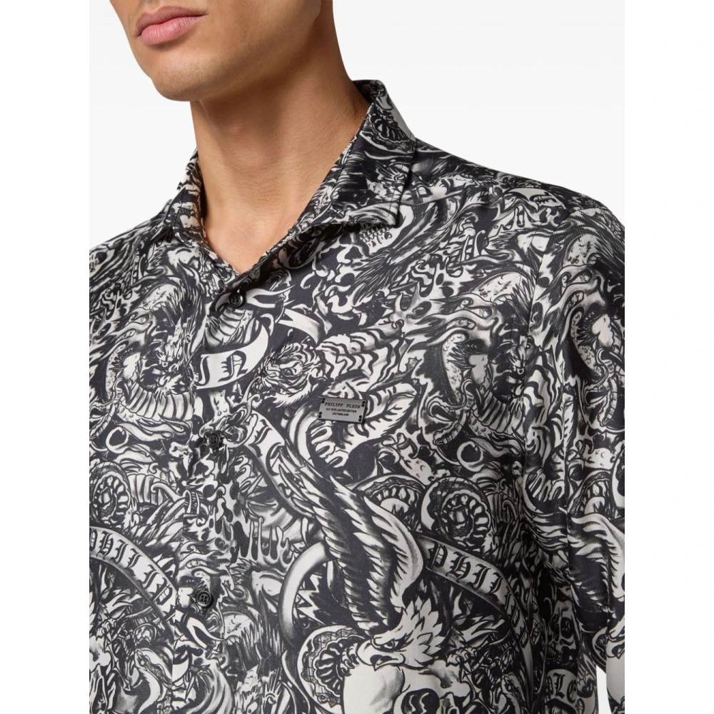 Philipp Plein Zwarte Casual Shirt voor Mannen Black Heren