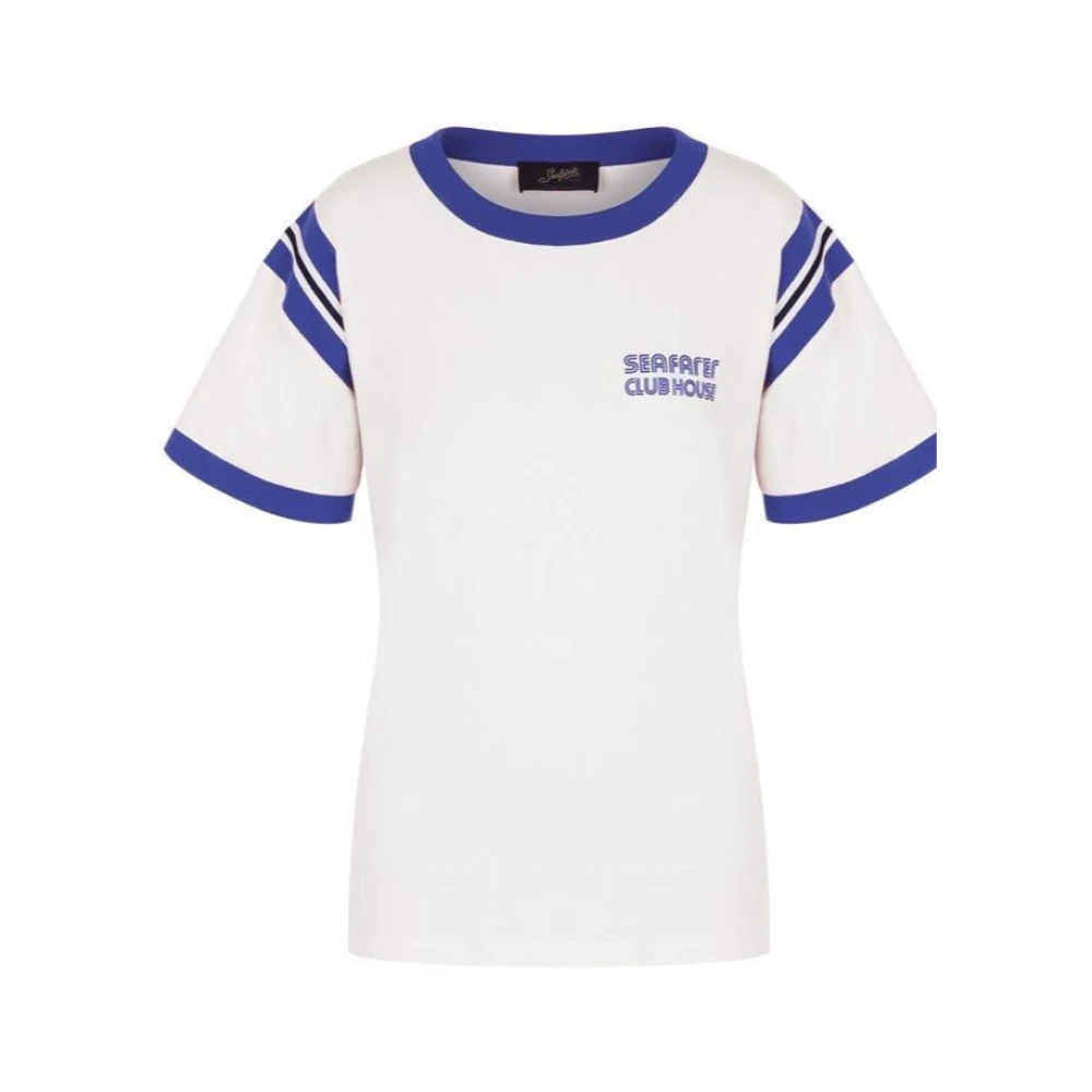 Seafarer Marina Gestreept Katoenen T-Shirt White Dames