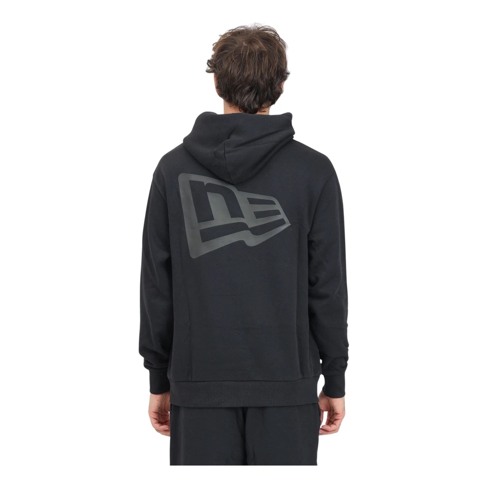new era Zwarte Hoodie Flag Oversized Sweater Black Heren