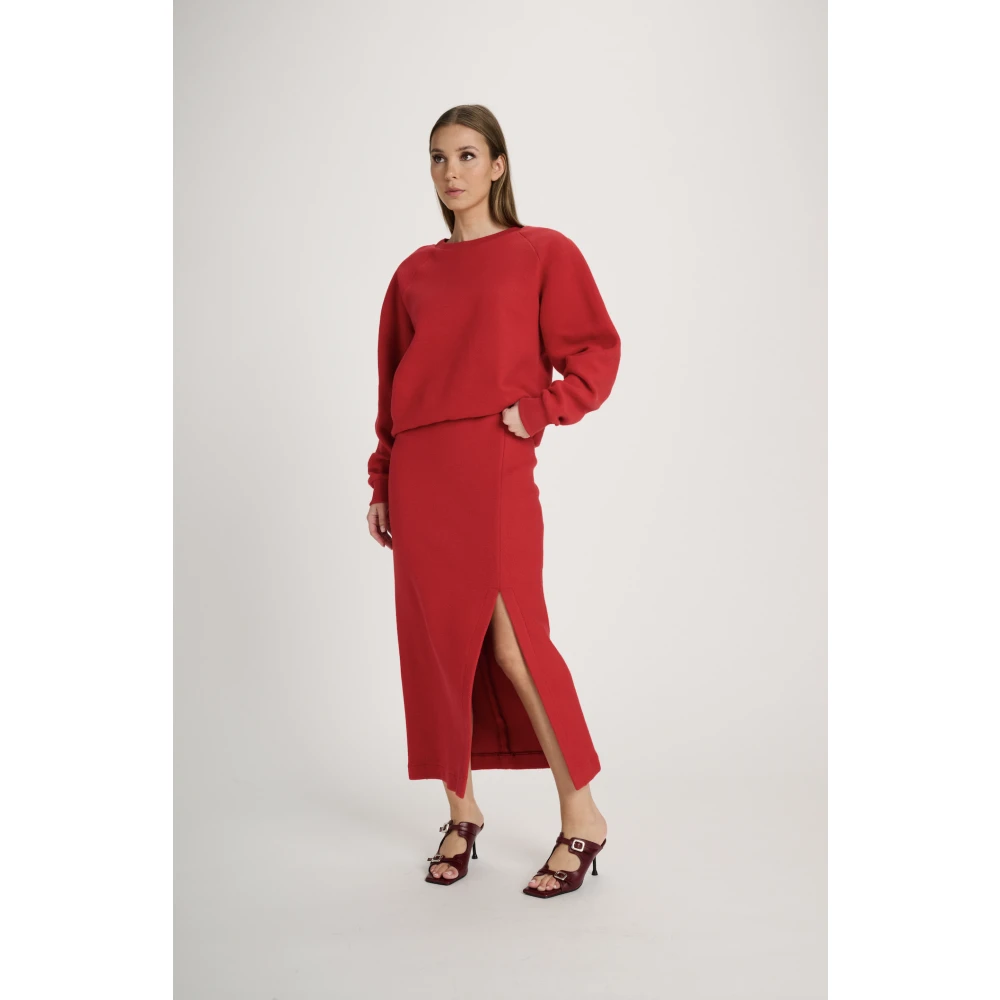March23 Maxi-rok met bloemenprint Red Dames