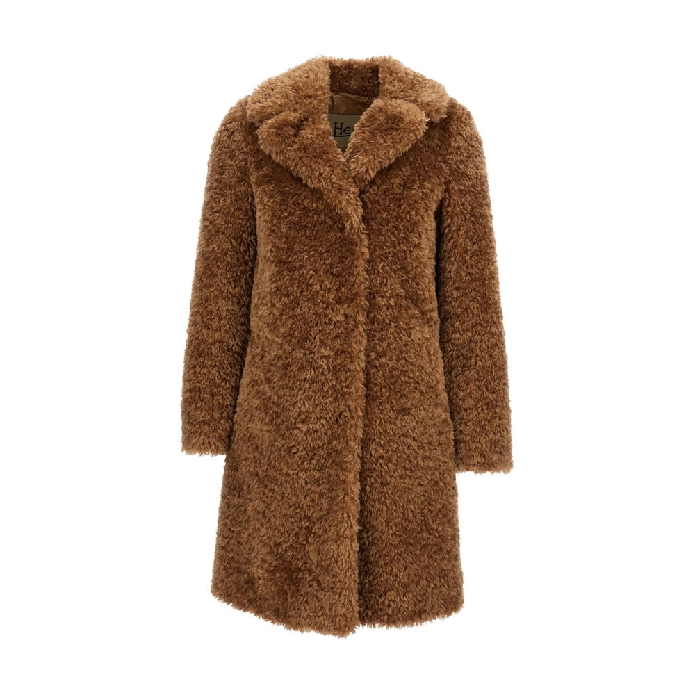 Herno Vrouw Bruin Jassen Dames, Xs, Nepbont, Nepbont & Shearling Jassen