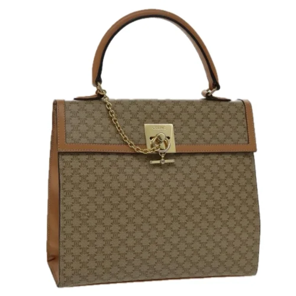 Celine Vintage Pre-owned Canvas handbags Beige Dames