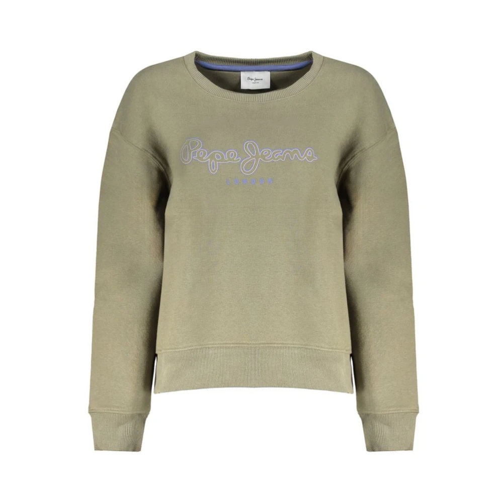 Pepe Jeans Groene Katoenen Sweatshirt met Logoprint Green Dames