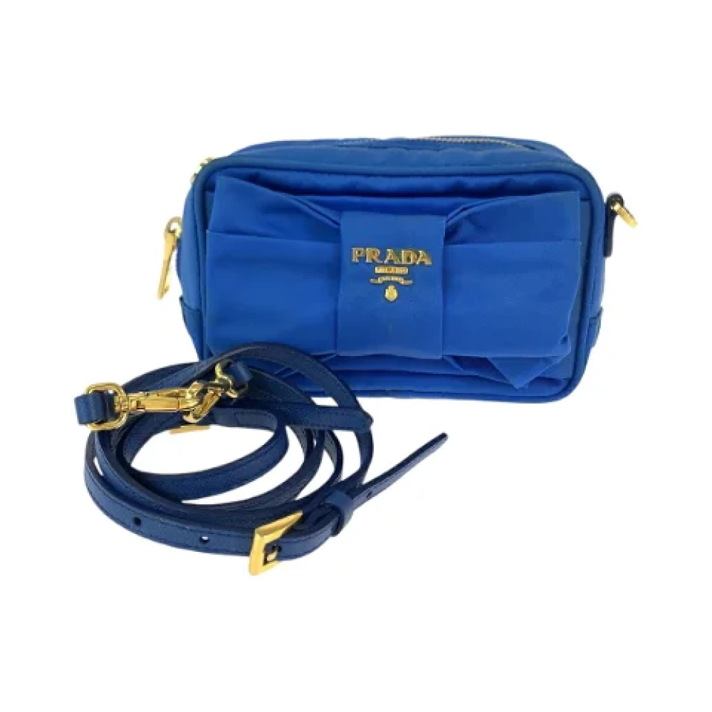 Prada Vintage Pre-owned Canvas crossbody-bags Blue Dames