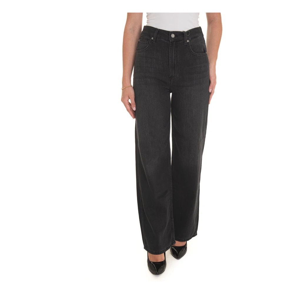 Liu Jo Wijde Pijp Denim Jeans Black Dames