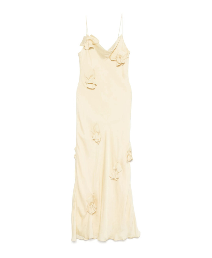 robe-jaune-florale-drapee